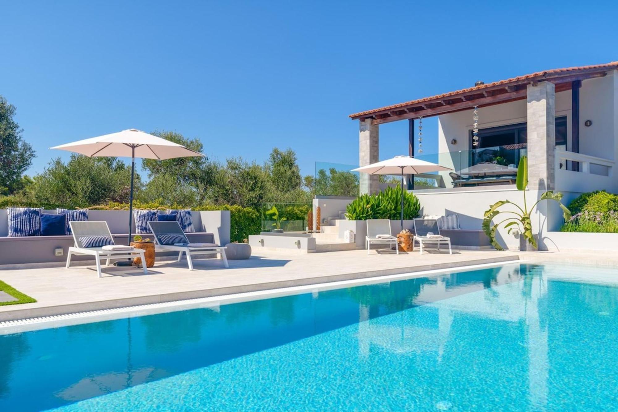 Villa Ampelaki - Premium Villa With Heated Pool Kounoupidhianá Eksteriør billede
