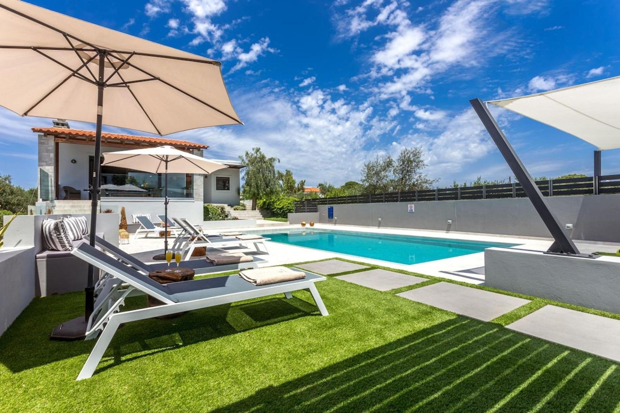 Villa Ampelaki - Premium Villa With Heated Pool Kounoupidhianá Eksteriør billede