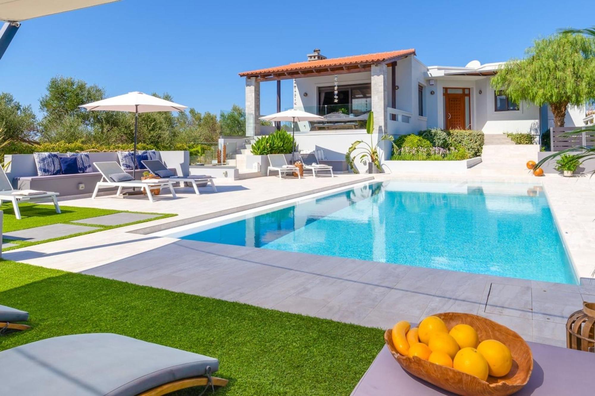 Villa Ampelaki - Premium Villa With Heated Pool Kounoupidhianá Eksteriør billede